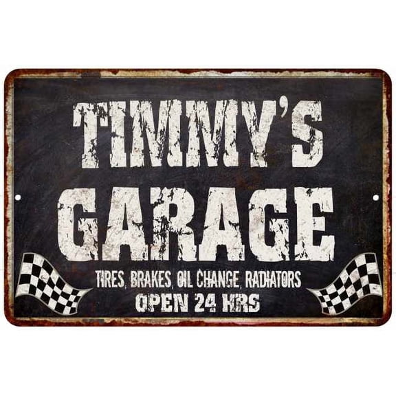 TIMMY'S Garage Black Grunge Gift Sign 12x18 Decor Gift 112180005232