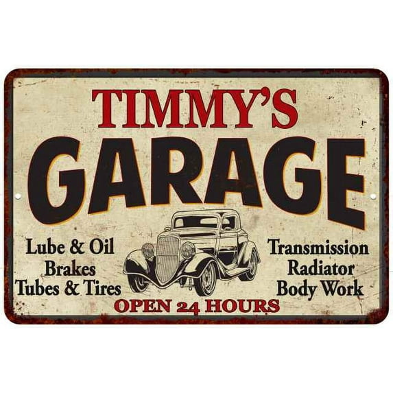 TIMMY'S Garage Man Cave Metal Sign Decor 8x12 208120014482