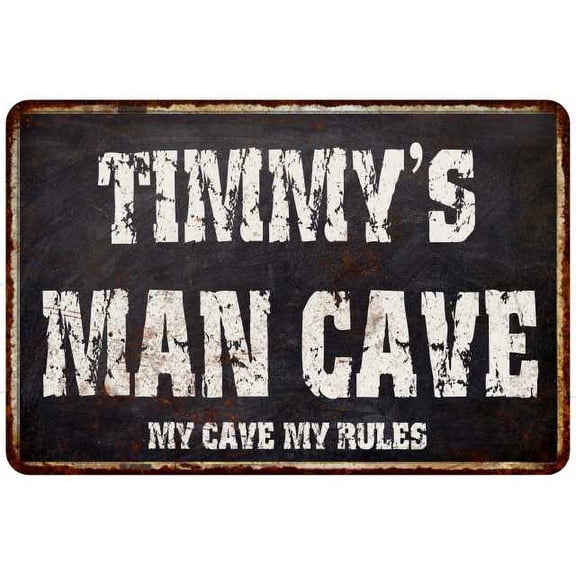 TIMMY'S Man Cave Black Grunge Sign Home Dcor Gift Cave Funny 112180004232