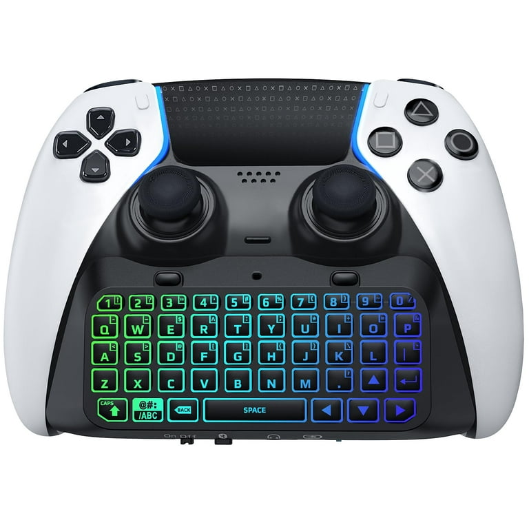 TIMOVO Wireless Keyboard for PS5 Edge Dualsense Controller with RGB  Backlight, Mini Gamepad Chatpad with Built-in Speaker & 3.5MM Audio Jack  for