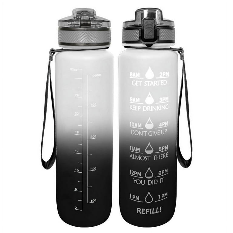 1L Extra Large Water Bottle Time Marker Motivational Gym Sport