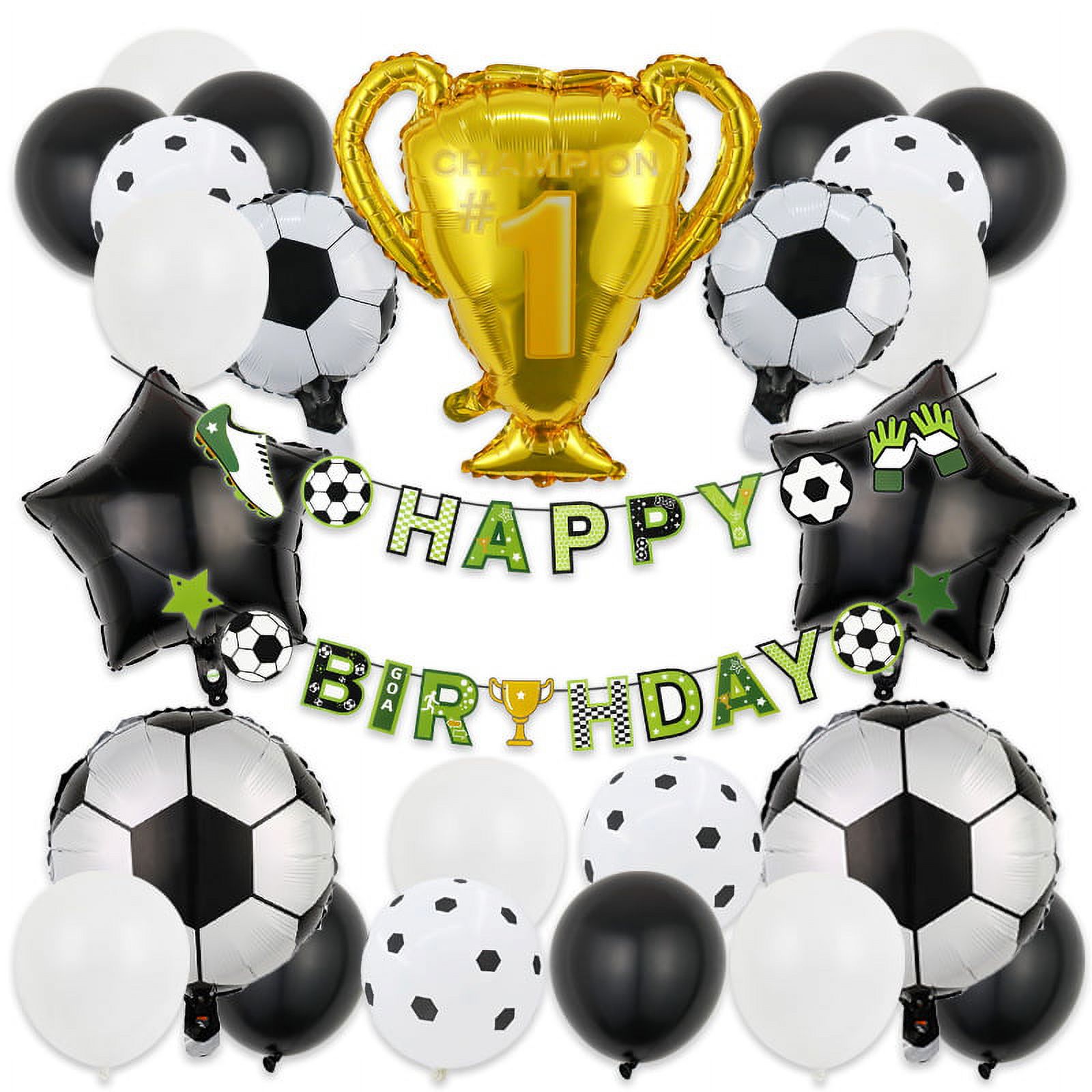 TIMPCV Football Party Decorations Soccer Ball Balloons Birthday Banner