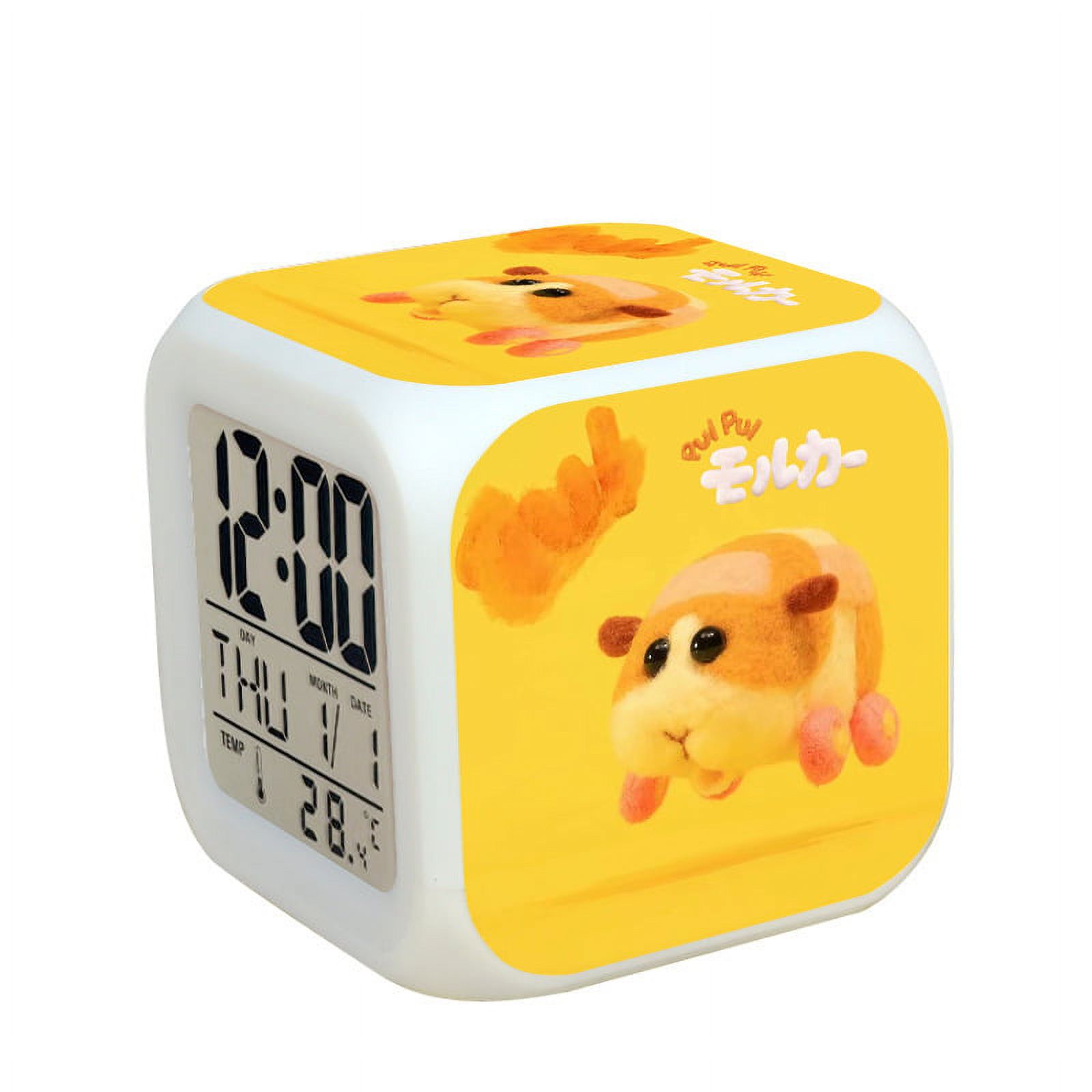 TIMPCV Wekity Alarm Clock 7 Colors LED Square Clock Digital Alarm Clock