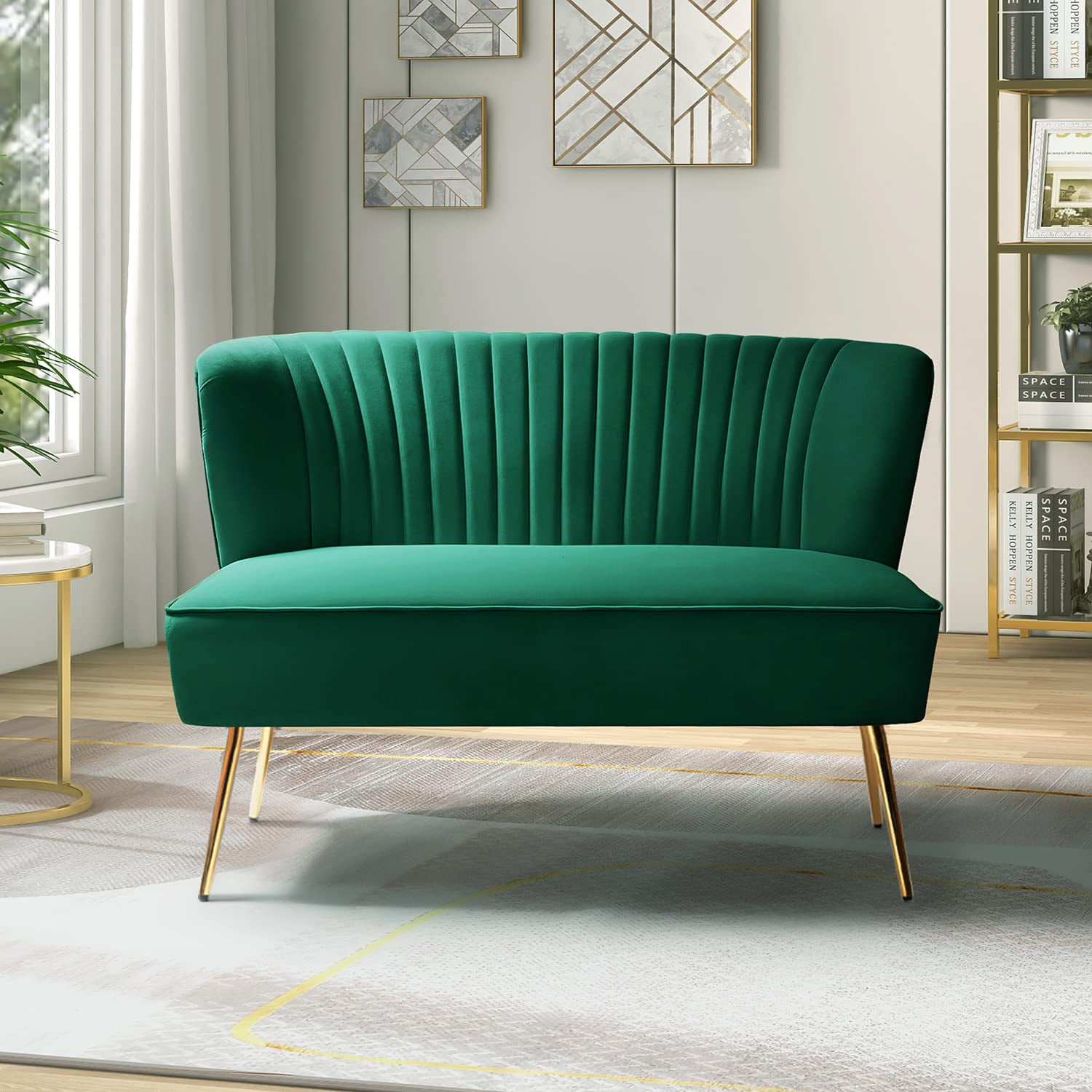 TINA'S HOME Contemporary Velvet Loveseat Sofa, Upholstered Loveseat — free download