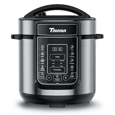 TINANA 9-in-1 Electric Pressure Cooker 6 Quart, 14 Presets Instant Multi-Function Cooker, Non-Stick Pot, Slow Cooker, Rice Cooker, Cake Maker, Stainless Steel