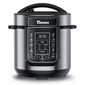 TINANA 6 Qt Electric Pressure Cooker 9-in-1, 14 Presets Instant Multi-Function Pot, Slow Cooker, Rice Cooker, Cake Maker, Non-Stick, Stainless Steel