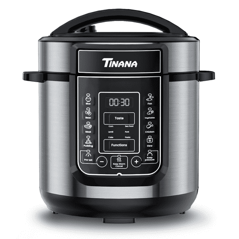 TINANA 6 Qt Electric Pressure Cooker 9-in-1, 14 Presets Instant Multi-Function Pot, Slow Cooker, Rice Cooker, Cake Maker, Non-Stick, Stainless Steel
