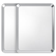 TINANA Baking Sheet Set of 2, Stainless Steel 2-Piece Cookie Sheet, Toaster Oven Baking Pan Set, Rectangle Size 16 x 12 x 1 inch, Mirror Finish & Rust Free, Dishwasher Safe