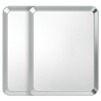 TINANA Baking Sheet Set of 2, Stainless Steel 2-Piece Cookie Sheet, Toaster Oven Baking Pan Set, Rectangle Size 16 x 12 x 1 inch, Mirror Finish & Rust Free, Dishwasher Safe