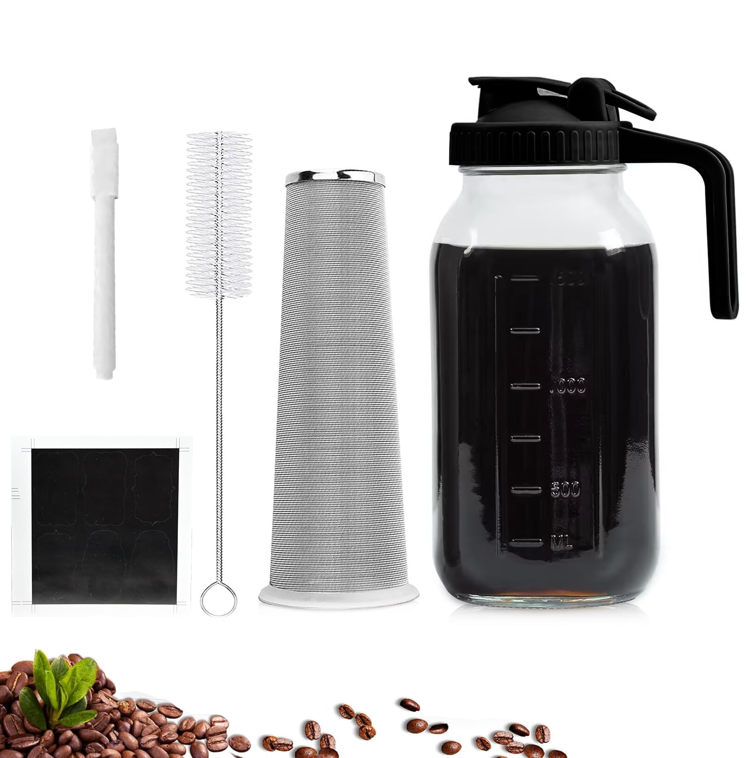 64oz Glass Cold Brew Pitcher with Flip Lid - Charlie Royal