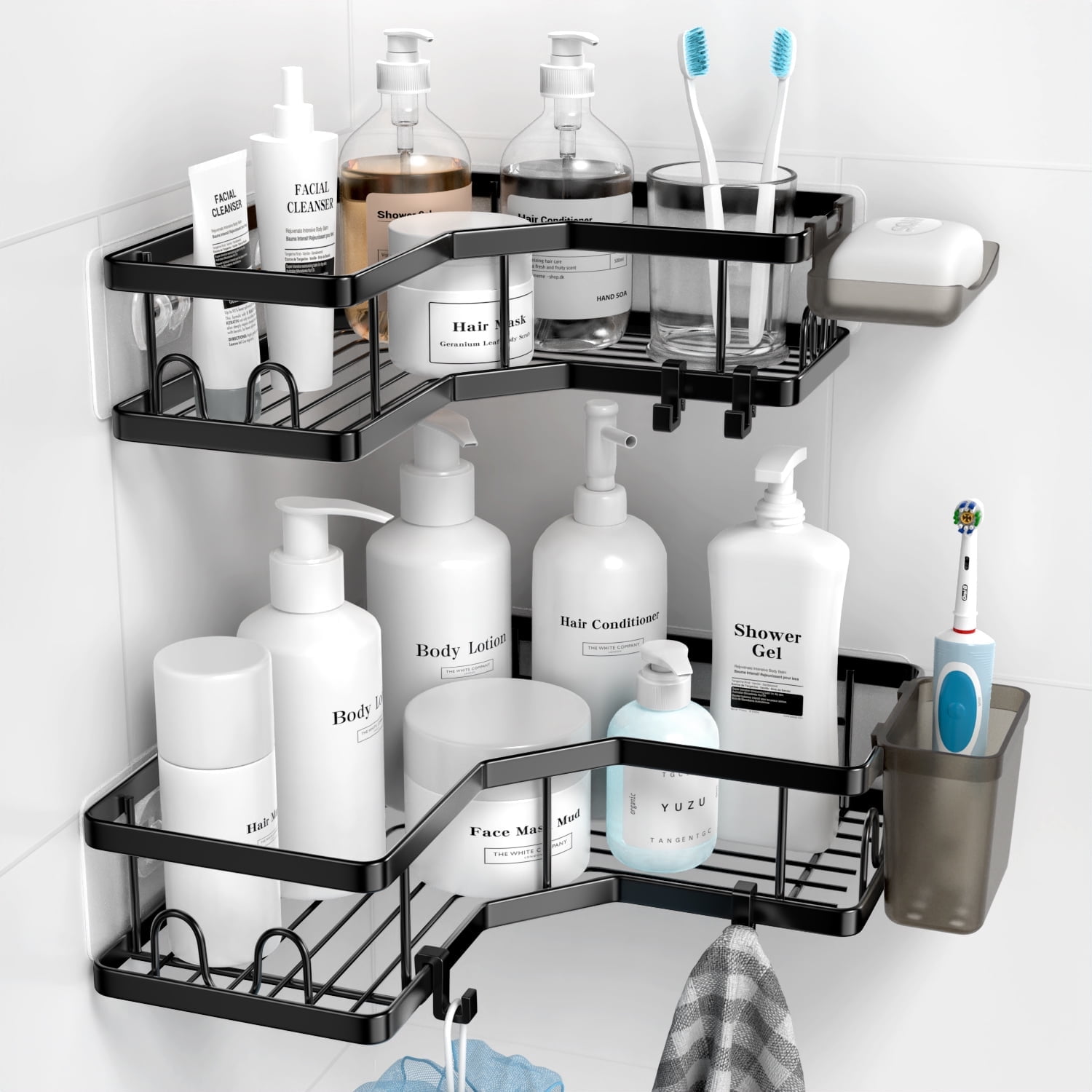 TINANA 2 Pack Corner Shower Caddy, Stainless Steel, Adhesive No-Drill ...