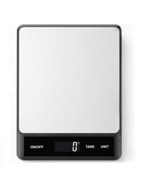 TINANA Digital Kitchen Scale, Stainless Steel Food Scale with LED Display, Tare Function and 6 Units for Baking, Cooking & Meal Prep