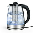 thumbnail interactive-video image 1 of TINANA Electric Kettle with Stainless Steel Removable Infuser: 2L Borosilicate Glass Electric Tea Kettle , 1500W Boiling Water Pot, Auto Shut Off, Boil-Dry Protection, 1 of 7