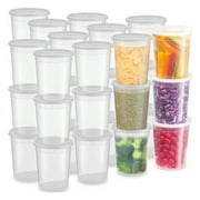 TINANA Food Storage Containers 24Pack, 32oz Plastic Deli Containers with Lids, Slime, Soup, Meal Prep Containers, BPA Free, Leakproof, Microwave Freezer Dishwasher Safe