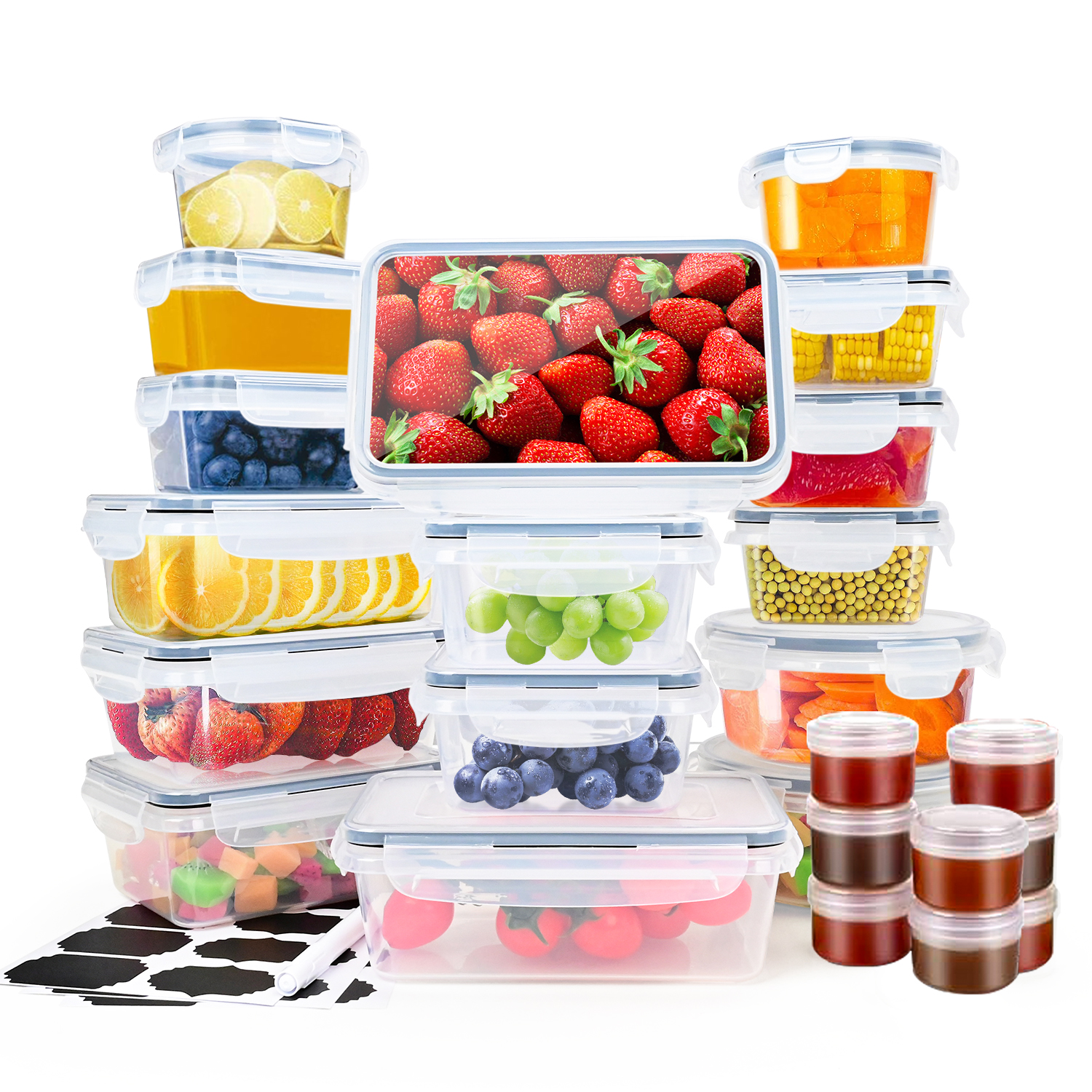 Wozhilaka Food Storage Containers Extra Large Set Of 4 All Same Size ...