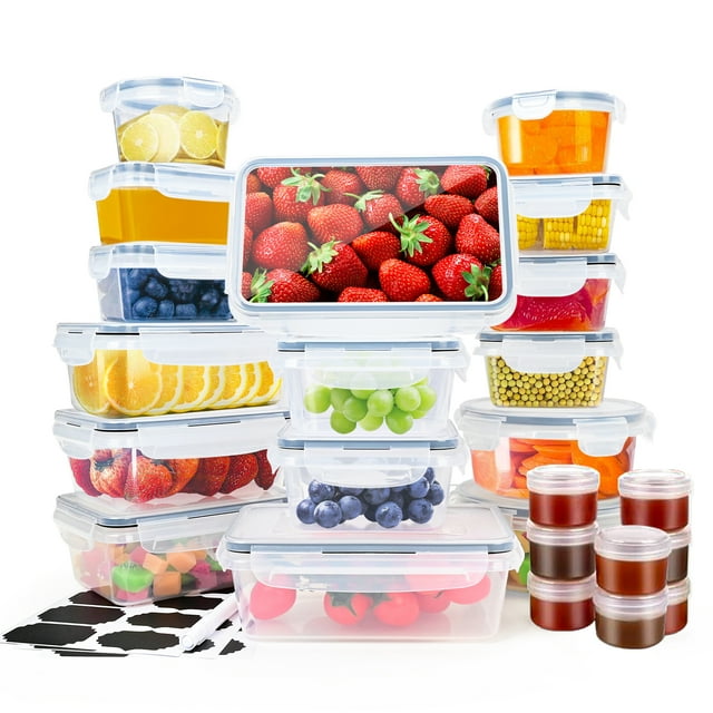 TINANA 52 PCS Airtight Food Storage Containers, BPA-Free Kitchen ...