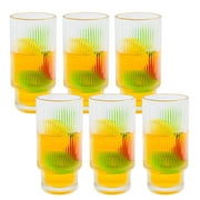 TINANA Glass Cups: Drinking Glasses Set of 6, Cocktail Glasses, Vintage Glassware, Whiskey Glasses, Coffee Bar Accessories, Iced Coffee Cups for Cute Gifts