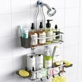 thumbnail image 1 of TINANA Hanging Shower Caddy, Rustproof Shower Shelf Racks Over Shower Head - No Drilling Bathroom Organizer for Shampoo with Soap Holder-Silver, 1 of 6
