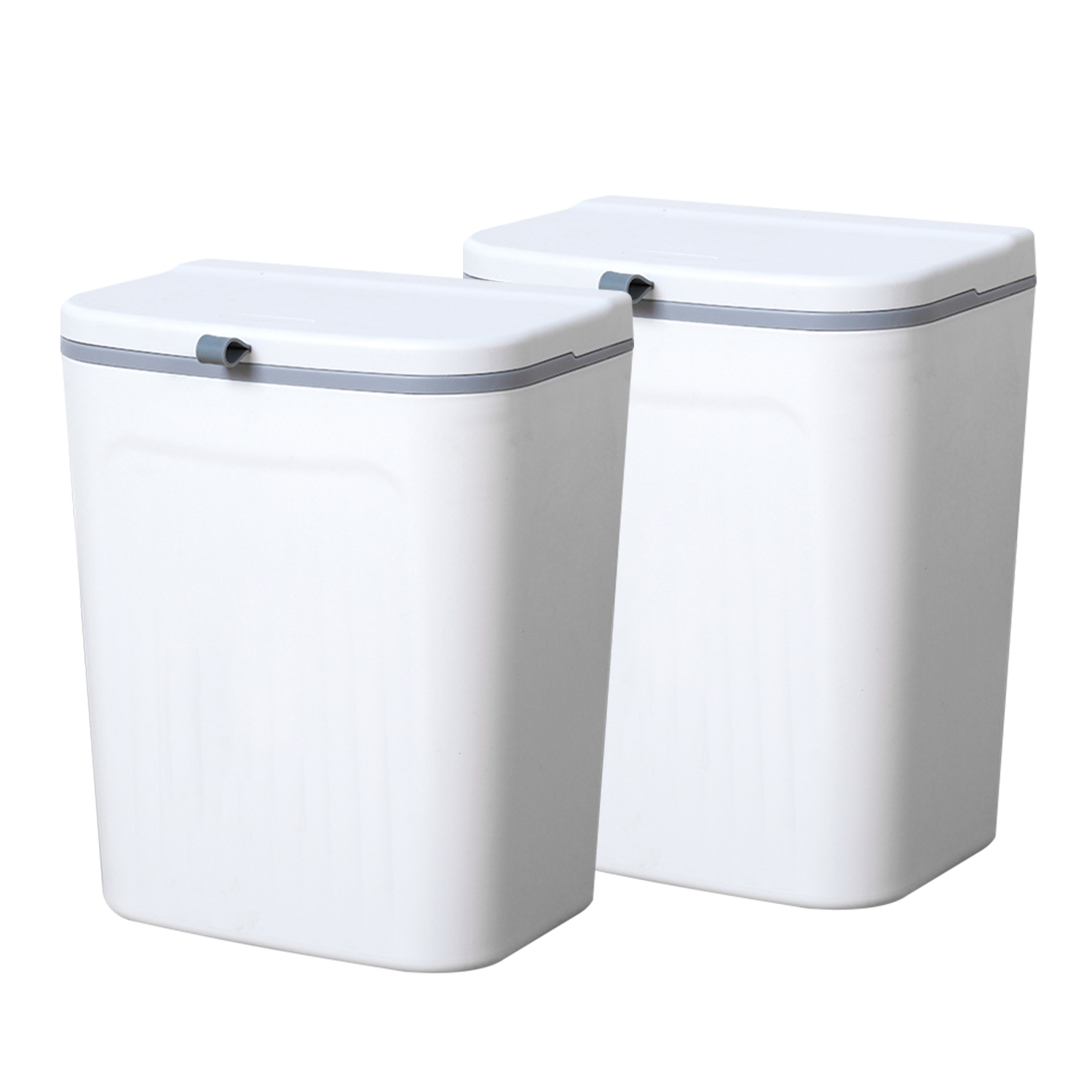 Hefty 13.3gal Touch Lid Trash Can, White with Decorative Texture (2