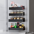 thumbnail interactive-video image 1 of TINANA Magnetic Spice Rack Organizer, 4 Pack Moveable Fridge Spice Shelves for Refrigerator and Oven, Refrigerator Shelf-Black, 1 of 7