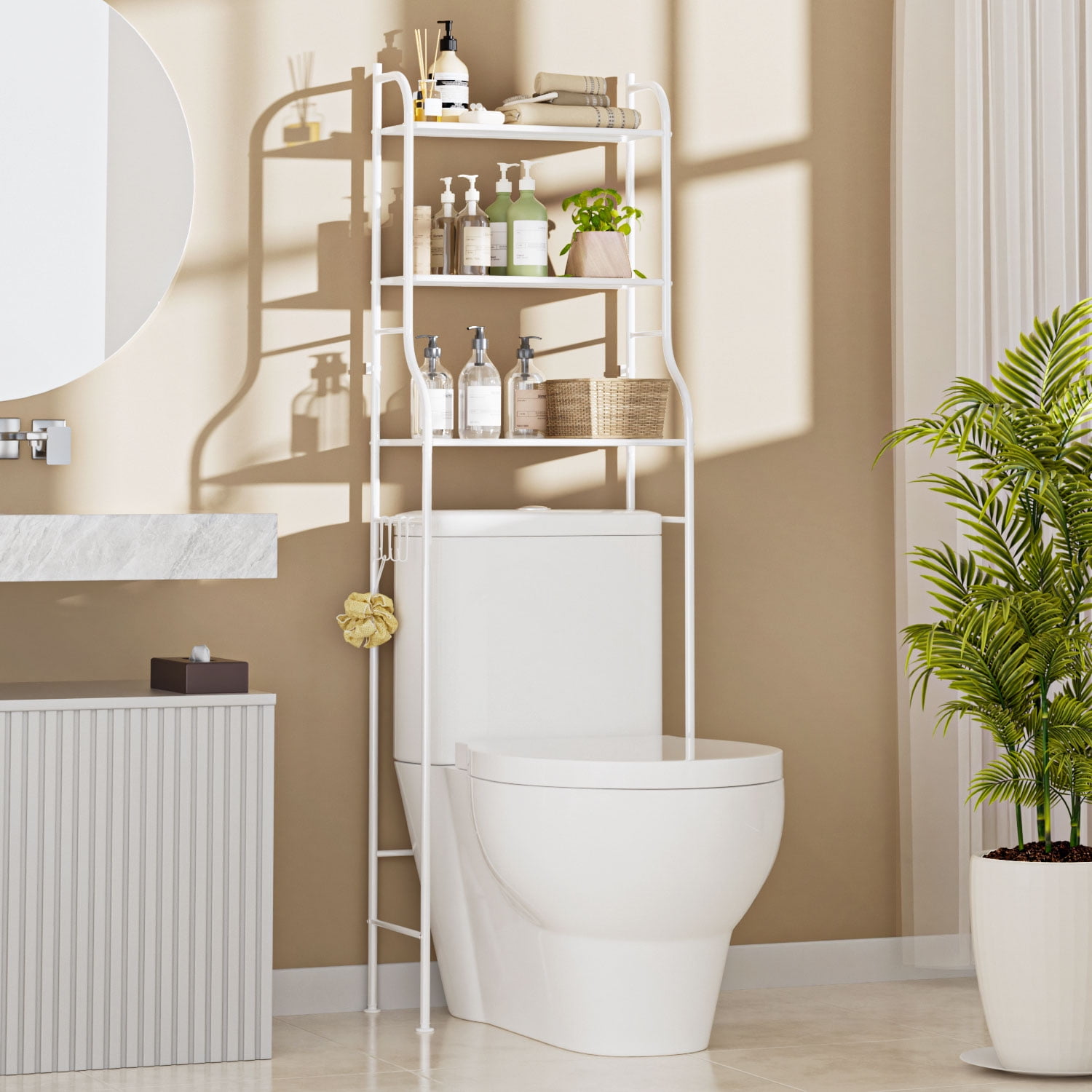 TINANA Metal Bathroom Stand: 3 Tier Over The Toilet Storage Shelves ...