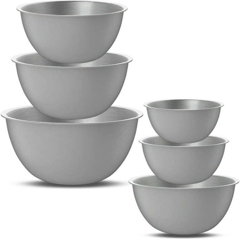 TINANA Mixing Bowls Set: 6 Piece Stainless Steel Mixing Bowls, Metal  Nesting Storage Bowls for Kitchen, Size 8, 5, 4, 3, 1.5, 0.75 QT, Great for  Prep