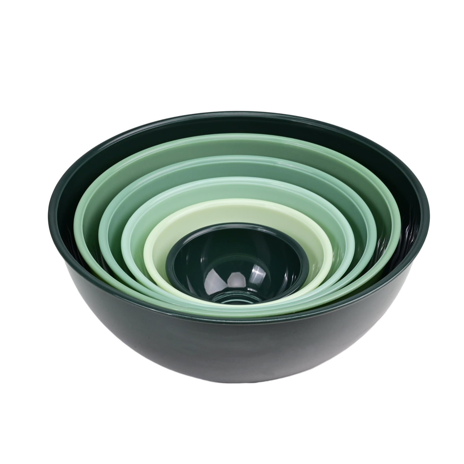 TINANA Plastic Mixing Bowls Lids Set 12 Piece Colorful Mixing Bowl Set Kitchen Nesting Bowls Lids Set 6 Prep Bowls 6 Lids Microwave Freezer Safe Gree