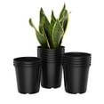 TINANA Plastic Plant Nursery Pots 15 Pack, Black Plastic Seedling Pots