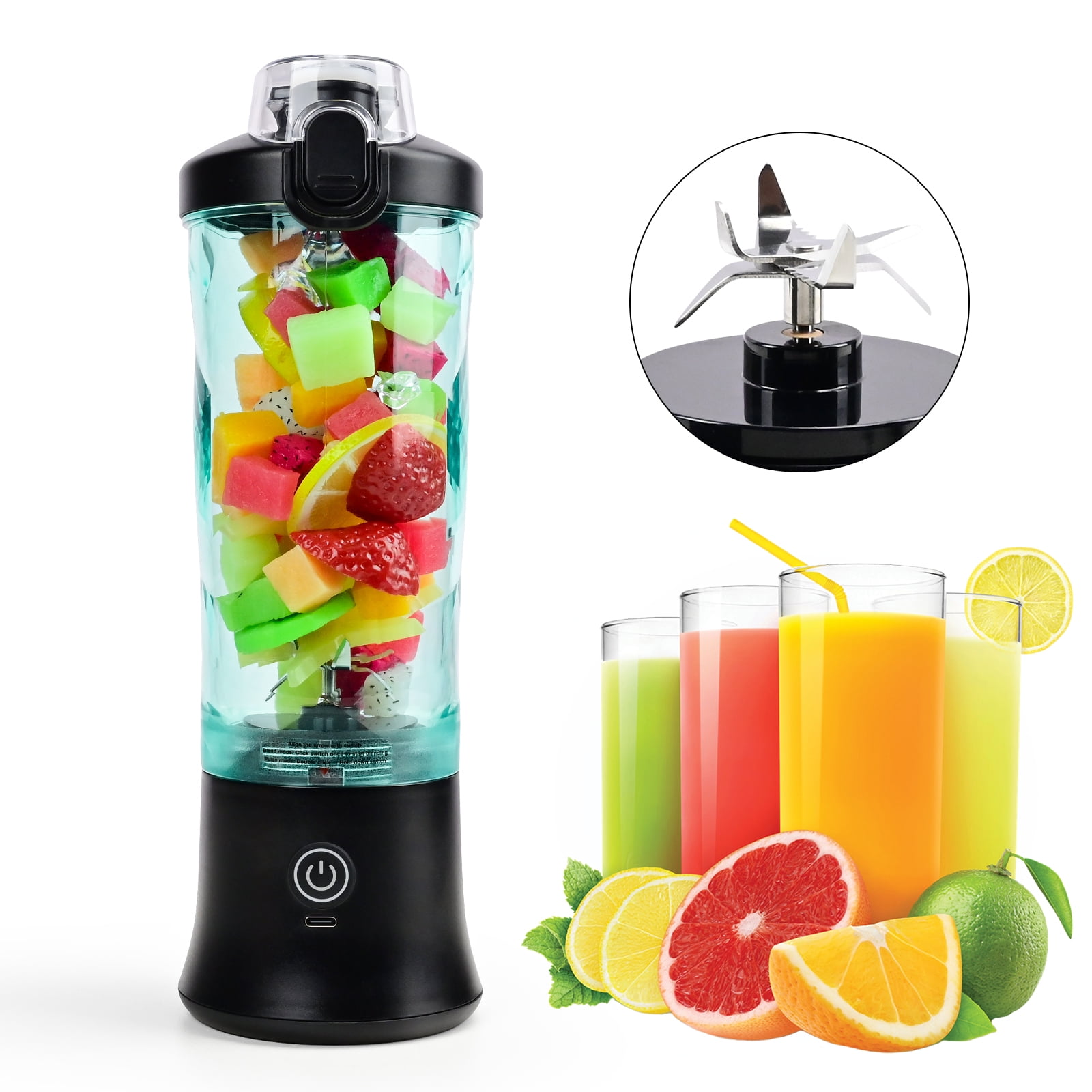 Zulay Kitchen 18 oz Personal Blenders that Crush Ice - USB-C Rechargeable,  Cordless Travel Blender - Portable Smoothie Blender On the Go, Frozen  Fruits, & Veggies with 6 Sharp Blades (Aqua) - Yahoo Shopping