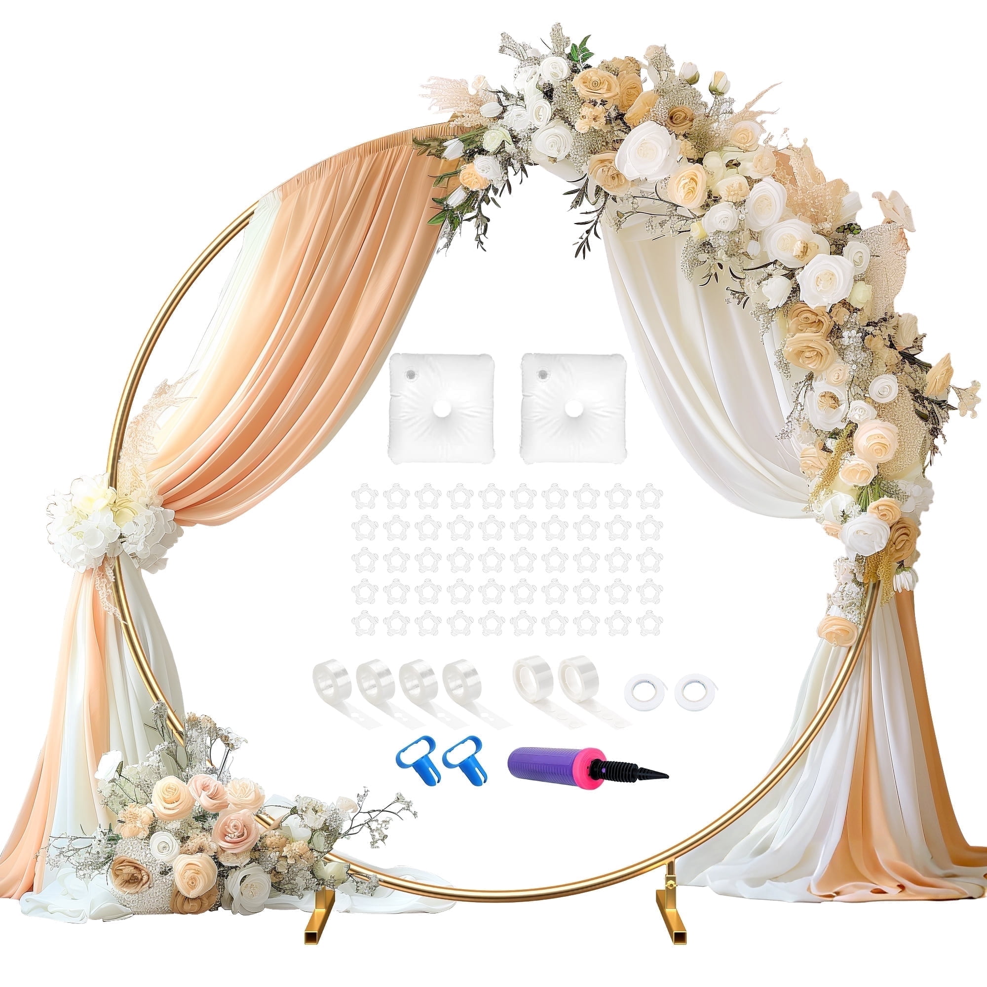TINANA Round Balloon Arch Kit With Accessories 7 2 Feet Metal Frame For tinana-round-balloon-arch-kit-with-accessories-7-2-feet-metal-frame-for