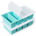 Tinana 2 pack silicone freezing tray with lid 1 cup food molds for