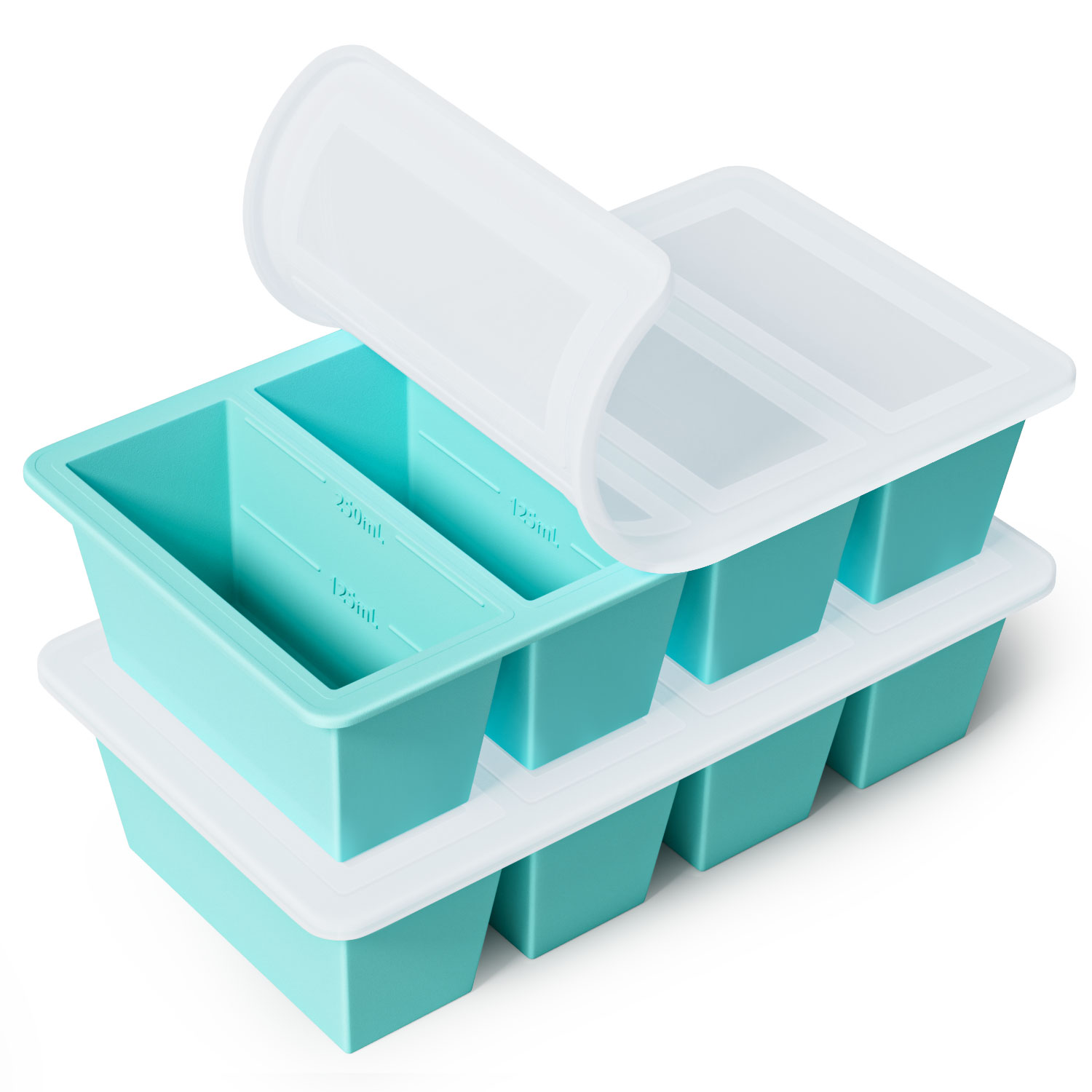 Silicone Freezer Tray With Lid Soup Freezer Container 2 Cup Extra Large ...