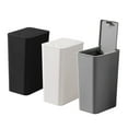 TINANA Small Trash Can with Lid, 3 Pack 10L Plastic Trash Bin, 2.6