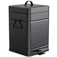 thumbnail image 1 of TINANA Small Trash Can with Lid: 5L, 1.3 Gallon Stainless Steel Dog Poop Trash Can, Rectangle Trash Can with Step Pedal, Retro Kitchen Garbage Can for Farmhouse, Craft Room, Office, Garage, Black, 1 of 7