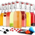thumbnail image 1 of TINANA Swing Top Glass Bottles 8 Pack, 8.5 oz Flip Top Beer Brewing Bottle, Airtight Stopper Cap Lid, Bonus 2 Bottle Pourer for 2nd Fermentation, Kombucha, Kefir, Vanilla Extract, Coquito, Juice, Tea, 1 of 6