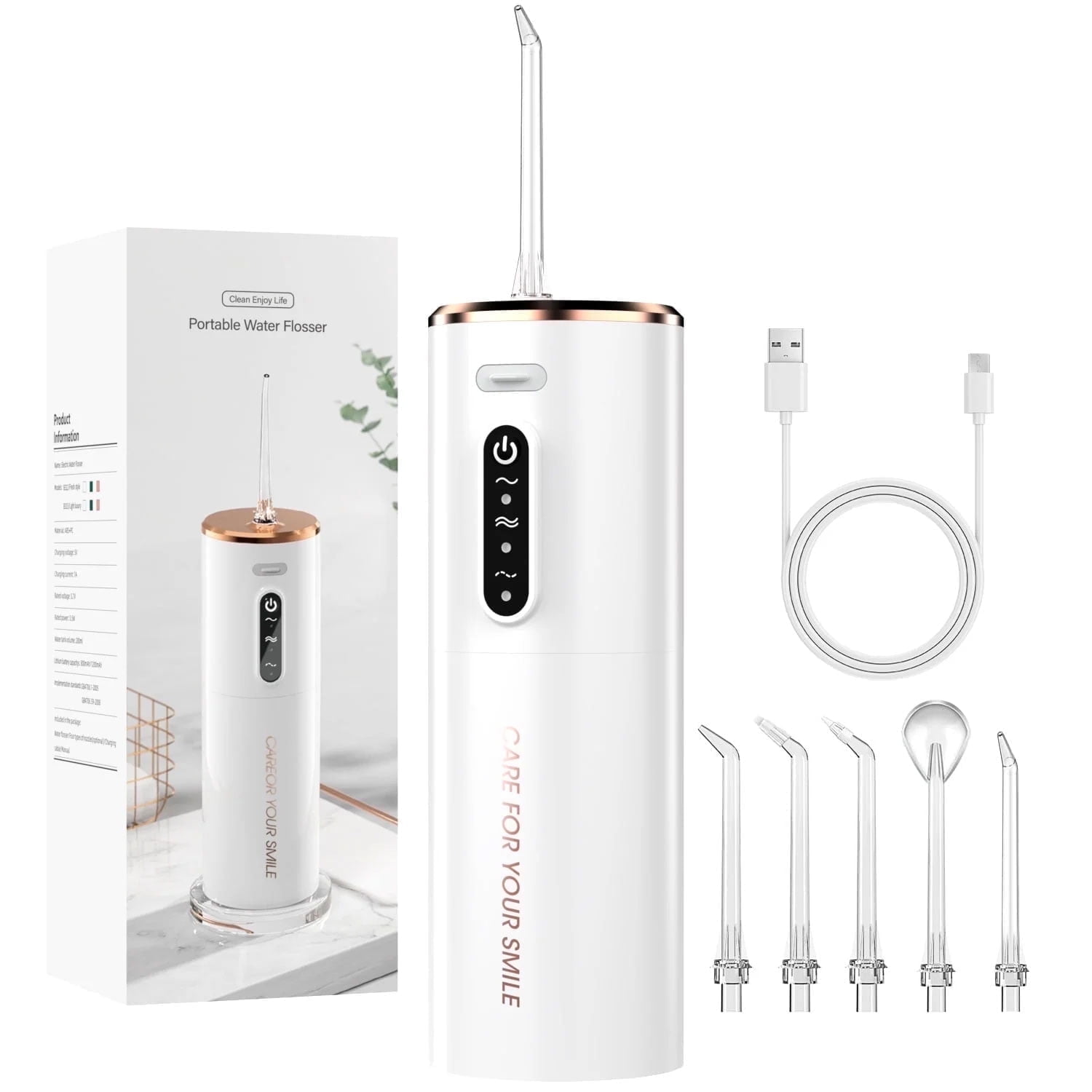 Walmart Black Friday Deals 2025 - TINANA Water Flosser with 280ml Water Tank, 5 Nozzles, 3 Modes, Rechargeable Waterproof Oral Irrigator
