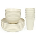 TINANA Wheat Straw Dinnerware Set: Service for 6, 18 PCS Unbreakable ...