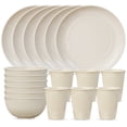 thumbnail image 1 of TINANA Wheat Straw Dinnerware Sets, Service for 6, 18 PCS Unbreakable Plastic Dinnerware, Freezer Dishwasher Safe - Beige, 1 of 7