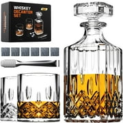 TINANA Whiskey Decanter Set with Glasses and Whiskey Stones, Whiskey Decanter Sets for Men, Valentine's Day Gift, Anniversary Birthday Gifts for Father Mother Husband