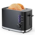 thumbnail interactive-video image 1 of TINANA Wide Slot 2 Slice Toaster: Bread Toaster with Removable Crumb Tray, Small Toaster, 6 Bread Shade Settings, Auto-Shutoff, Toast Boost, Cord Storage Under Base, Black, 900W, 1 of 7