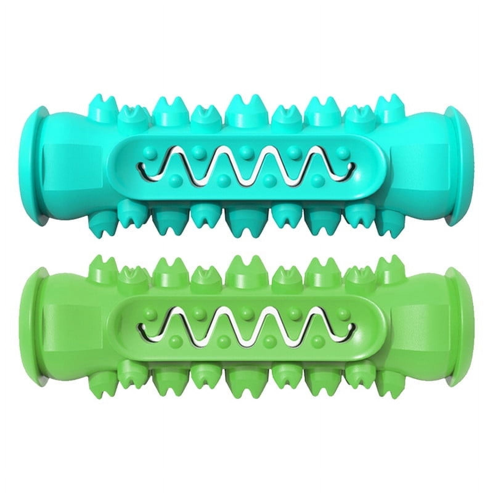 TINGDUANJIAN 2 Pcs Interactive Tough Pet Toys Toothbrush Stick Green Blue for Dog