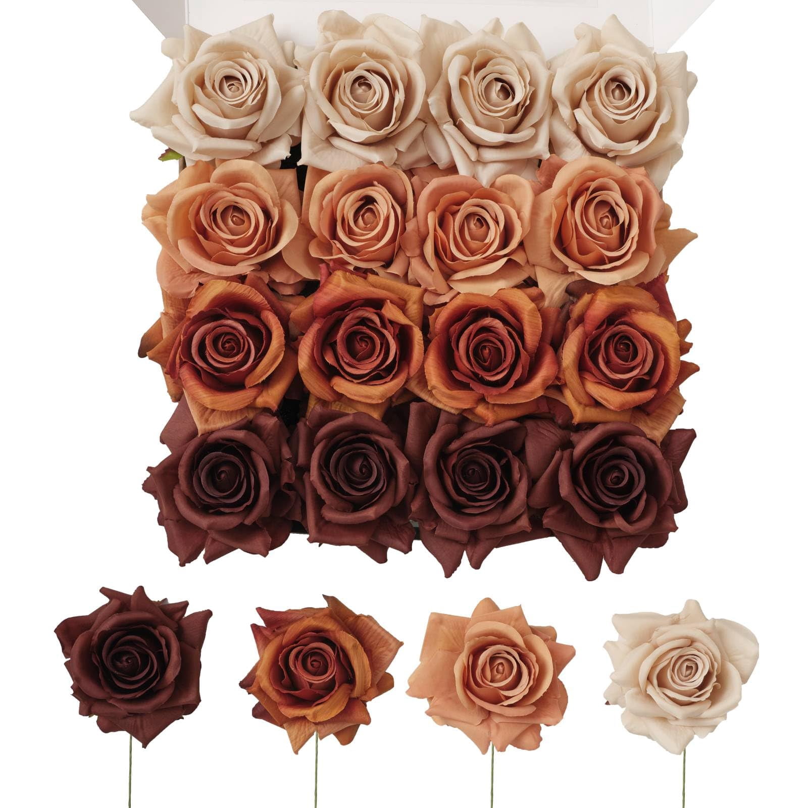 TINGE TIME Artificial Flowers Combo Box Set 16PCS Fake Rose Silk Flower ...