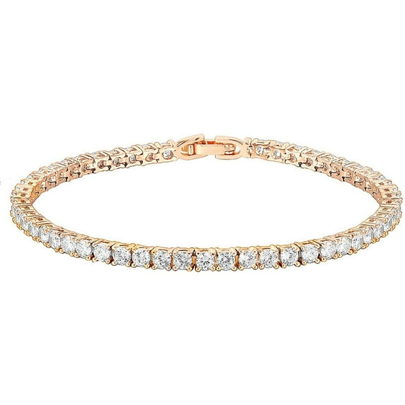 TINGN 14K Gold Plated Cubic Zirconia Classic Tennis Bracelet for Women
