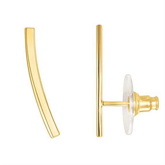 TINGN 14K Gold Plated Minimalist Suspender Earring CZ Ear Lobe Cuff Stud Earrings