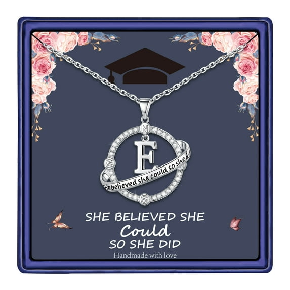 Tingn Graduation Gifts for Her She Believed She Could So She Did 2025 High School Compass Necklaces
