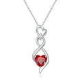 thumbnail image 1 of TINGN 925 Sterling Silver Birthstone Necklace for Women Dainty Infinity Natural or Created Gemstone Heart Birthstone Pendant Necklace Valentines Mothers Day Gifts for Her Wife Womenfriend, 1 of 7