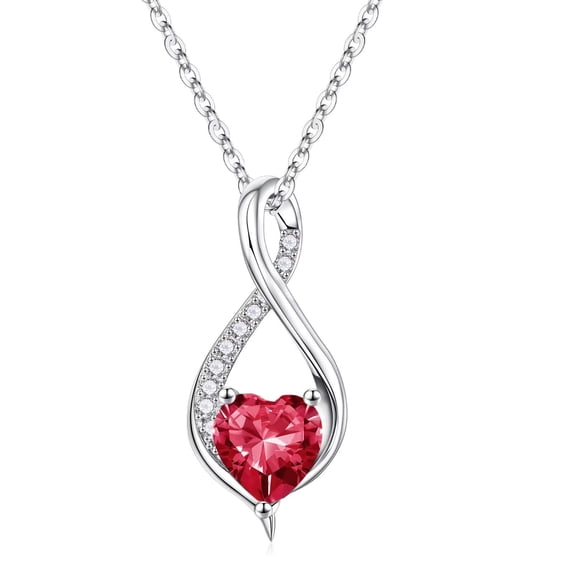 TINGN 925 Sterling Silver Birthstone Necklaces for Women Dainty Infinity Pendant Birthstone Necklace Anniversary Valentines Day Mothers Day Christmas Birthday Gifts for Women Mom Wife Girlfriend