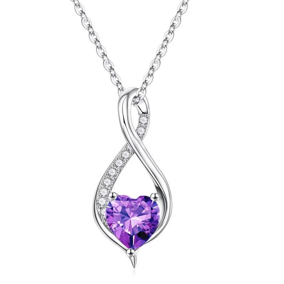 TINGN 925 Sterling Silver Birthstone Necklaces for Women Dainty Infinity Pendant Birthstone Necklace Anniversary Valentines Day Mothers Day Christmas Birthday Gifts for Women Mom Wife Girlfriend