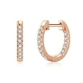 thumbnail image 1 of TINGN 925 Sterling Silver Post Cubic Zirconia Huggie Hoop Earrings 14K Gold Plated Pave CZ Huggy Hoop Earrings, 1 of 5