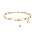 thumbnail image 1 of TINGN Ankle Bracelets for Women, 14K Gold Plated Beaded Chain CZ Anklet Gold Anklets for Women Teen Girl Gifts, 1 of 5